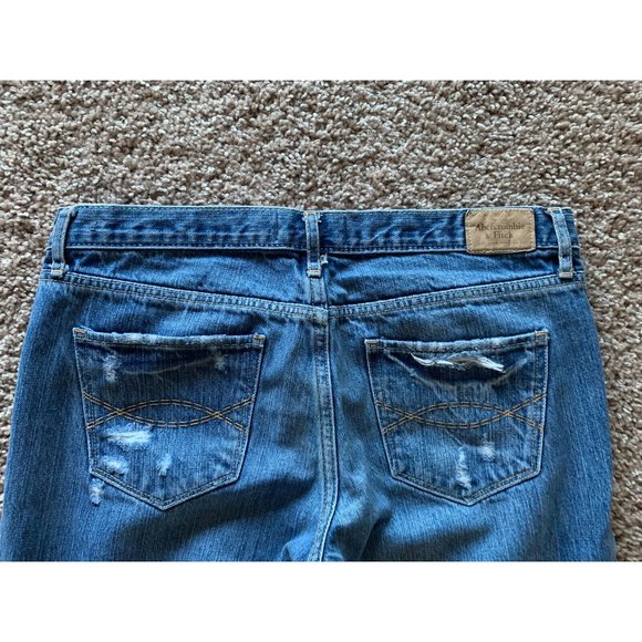 Abercrombie & Fitch Jeans 31 x 34 (6L) Emma Straight Leg Distressed 100% Cotton - Picture 9 of 12